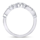 Dazzling Geometric Brilliance | 10kt White Gold Womens Round Diamond Modern Band Ring 5/8 Cttw Side view from the 10Kt White Gold Womens Round Diamond Modern Geometric Band Ring 5 8 Cttwpin280261 collection by Splendid Jewellery