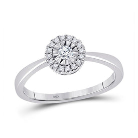 Dazzling Halo Diamond Promise Ring in 10kt White Gold - Splendid Jewellery