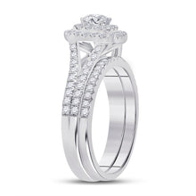 Load image into Gallery viewer, Dazzling Halo Diamond Wedding Ring Set in 10kt White Gold - Splendid Jewellery