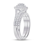 Dazzling Halo Diamond Wedding Ring Set in 10kt White Gold - Alternate view 3 from Splendid Jewellery