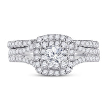 Load image into Gallery viewer, Dazzling Halo Diamond Wedding Ring Set in 10kt White Gold - Alternate view 4 from Splendid Jewellery