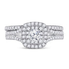 Dazzling Halo Diamond Wedding Ring Set in 10kt White Gold - Alternate view 4 from Splendid Jewellery