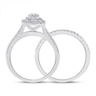 Dazzling Halo Diamond Wedding Ring Set in 10kt White Gold - Alternate view 2 from Splendid Jewellery