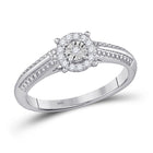 Dazzling Love: 10kt White Gold Womens Round Diamond Cluster Promise Ring - Splendid Jewellery