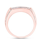 Dazzling Love 14kt Rose Gold Men's Diamond Double Row Wedding Band Ring - Splendid Jewellery
