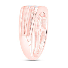 Load image into Gallery viewer, Dazzling Love 14kt Rose Gold Men's Diamond Double Row Wedding Band Ring - Splendid Jewellery