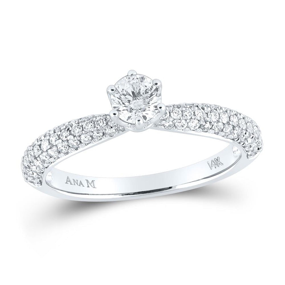 Dazzling Love: 14kt White Gold Round Diamond Solitaire Bridal Wedding Engagement Ring - Splendid Jewellery