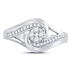 Dazzling Love Affair | 10kt White Gold Round Diamond Cluster Bridal Wedding Engagement Ring 1/4 Cttw - Alternate view 4 from Splendid Jewellery