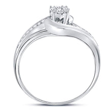 Load image into Gallery viewer, Dazzling Love Affair | 10kt White Gold Round Diamond Cluster Bridal Wedding Engagement Ring 1/4 Cttw - Splendid Jewellery