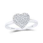 Dazzling Love Diamond Heart Ring | 10kt White Gold Womens Round Diamond Heart Ring 1/4 Cttw - Splendid Jewellery
