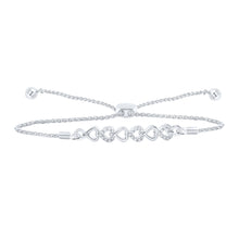 Load image into Gallery viewer, Dazzling Love: Sterling Silver Diamond Heart Bracelet - Splendid Jewellery