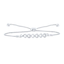 Load image into Gallery viewer, Dazzling Love: Sterling Silver Diamond Heart Bracelet  Top View from Splendid Jewellery