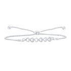 Dazzling Love: Sterling Silver Diamond Heart Bracelet  Top View from Splendid Jewellery
