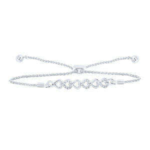 Dazzling Love: Sterling Silver Diamond Heart Bracelet - Splendid Jewellery