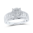 Dazzling Love Story | 10kt White Gold Round Diamond Cluster Bridal Wedding Engagement Ring 1/2 Cttw - Splendid Jewellery