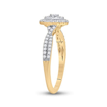 Load image into Gallery viewer, Dazzling Oval Diamond Cluster Ring in 10kt Yellow Gold product Side View from Splendid Jewellery
