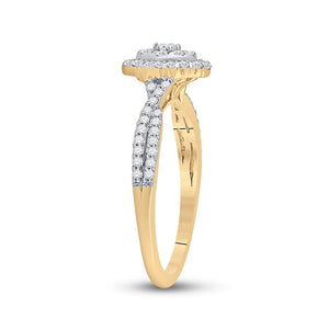 Dazzling Oval Diamond Cluster Ring in 10kt Yellow Gold - Splendid Jewellery