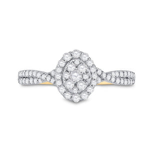 Dazzling Oval Diamond Cluster Ring in 10kt Yellow Gold - Splendid Jewellery