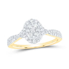 Dazzling Oval Diamond Cluster Ring in 10kt Yellow Gold product  Top View from Splendid Jewellery
