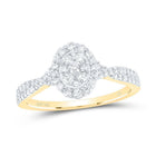 Dazzling Oval Diamond Cluster Ring in 10kt Yellow Gold - Splendid Jewellery