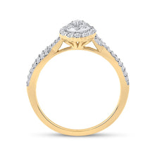 Load image into Gallery viewer, Dazzling Oval Diamond Cluster Ring in 10kt Yellow Gold product Side View 2 from Splendid Jewellery
