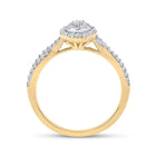 Dazzling Oval Diamond Cluster Ring in 10kt Yellow Gold product Side View 2 from Splendid Jewellery