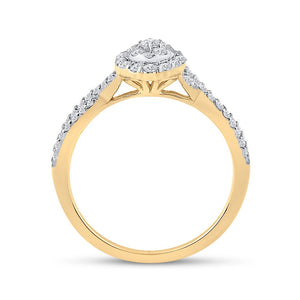 Dazzling Oval Diamond Cluster Ring in 10kt Yellow Gold - Splendid Jewellery