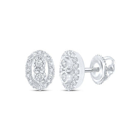 Dazzling Oval Diamond Earrings - 10kt White Gold Sparkle - Splendid Jewellery