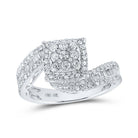 Dazzling Square Brilliance: 10kt White Gold Round Diamond Square Bridal Wedding Engagement Ring 1 - 1/4 Cttw - Splendid Jewellery