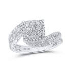Dazzling Square Brilliance: 10kt White Gold Round Diamond Square Bridal Wedding Engagement Ring 1 - 1/4 Cttw - Splendid Jewellery