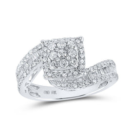 Dazzling Square Brilliance: 10kt White Gold Round Diamond Square Bridal Wedding Engagement Ring 1 - 1/4 Cttw - Splendid Jewellery