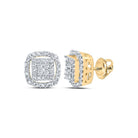 Dazzling Square Diamond Earrings - 10kt Yellow Gold - Splendid Jewellery
