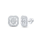 Dazzling Square Diamond Earrings in 10kt White Gold - Splendid Jewellery