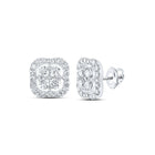 Dazzling Square Diamond Earrings in 10kt White Gold - Splendid Jewellery
