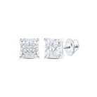 Dazzling Square Diamond Earrings in 10kt White Gold - Splendid Jewellery