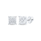 Dazzling Square Diamond Earrings in 10kt White Gold - Splendid Jewellery