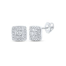 Dazzling Square Diamond Earrings in 10kt White Gold - Splendid Jewellery