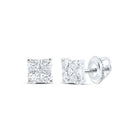 Dazzling Square Diamond Earrings in 10kt White Gold - Splendid Jewellery