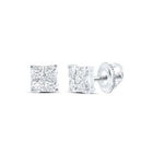 Dazzling Square Diamond Earrings in 10kt White Gold - Splendid Jewellery