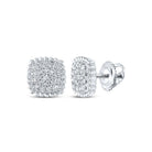 Dazzling Square Diamond Earrings in 10kt White Gold - Splendid Jewellery
