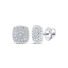 Load image into Gallery viewer, Dazzling Square Diamond Earrings in 10kt White Gold - Splendid Jewellery
