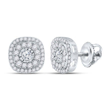 Load image into Gallery viewer, Dazzling Square Diamond Earrings in 10kt White Gold - A Sparkling Masterpiece - Splendid Jewellery