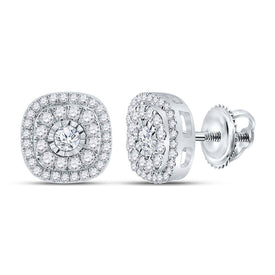 Dazzling Square Diamond Earrings in 10kt White Gold - A Sparkling Masterpiece - Splendid Jewellery