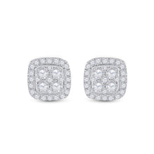 Load image into Gallery viewer, Dazzling Square Diamond Earrings in 14kt White Gold - Splendid Jewellery