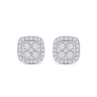 Dazzling Square Diamond Earrings in 14kt White Gold - Splendid Jewellery