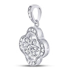 Dazzling Starlight Diamond Pendant | Sterling Silver Womens Round Diamond Starburst Fashion Pendant 1/10 Cttw  Side View 2 from Splendid Jewellery