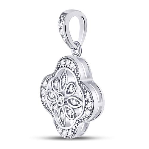 Dazzling Starlight Diamond Pendant | Sterling Silver Womens Round Diamond Starburst Fashion Pendant 1/10 Cttw - Splendid Jewellery
