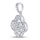 Dazzling Starlight Diamond Pendant | Sterling Silver Womens Round Diamond Starburst Fashion Pendant 1/10 Cttw - Splendid Jewellery