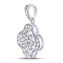 Load image into Gallery viewer, Dazzling Starlight Diamond Pendant | Sterling Silver Womens Round Diamond Starburst Fashion Pendant 1/10 Cttw - Splendid Jewellery