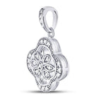 Dazzling Starlight Diamond Pendant | Sterling Silver Womens Round Diamond Starburst Fashion Pendant 1/10 Cttw - Splendid Jewellery